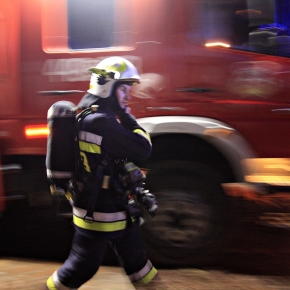 Pożar poddasza budynku mieszkalnego w Trzebiatowie